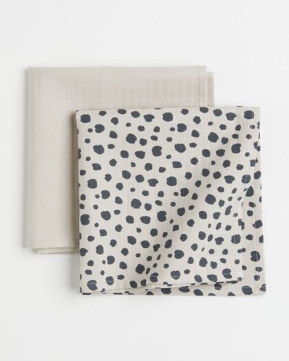 Baby blankets, muslin, 2 pcs.